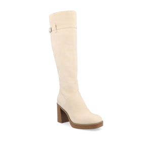 LETICE KNEE HIGH BOOTS IN WIDE CALF - Cream