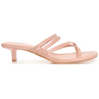 LETTIE HEELED SANDAL IN FAUX LEATHER