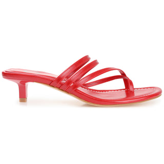 LETTIE HEELED SANDAL IN FAUX LEATHER