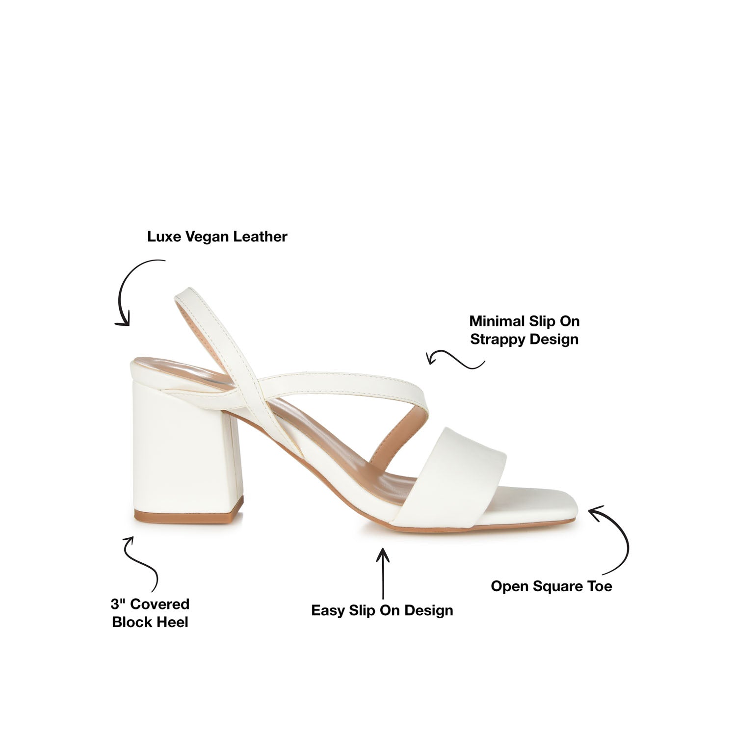 LIRRYC STRAPPY HEELS IN WIDE - White