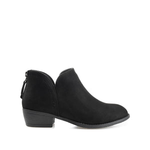 LIVVY FAUX SUEDE ZIP-UP BOOTIES IN WIDE - Black