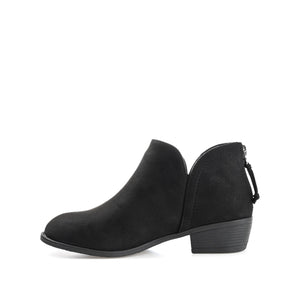 LIVVY FAUX SUEDE ZIP-UP BOOTIES IN WIDE - Black