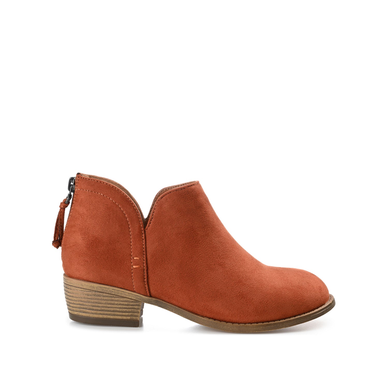 LIVVY FAUX SUEDE ZIP-UP BOOTIES IN WIDE - Clay