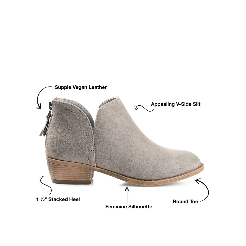 LIVVY ZIP-UP BOOTIES IN FAUX SUEDE