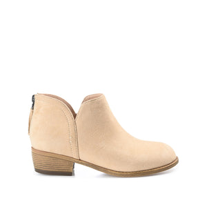LIVVY ZIP-UP BOOTIES IN FAUX SUEDE - Tan
