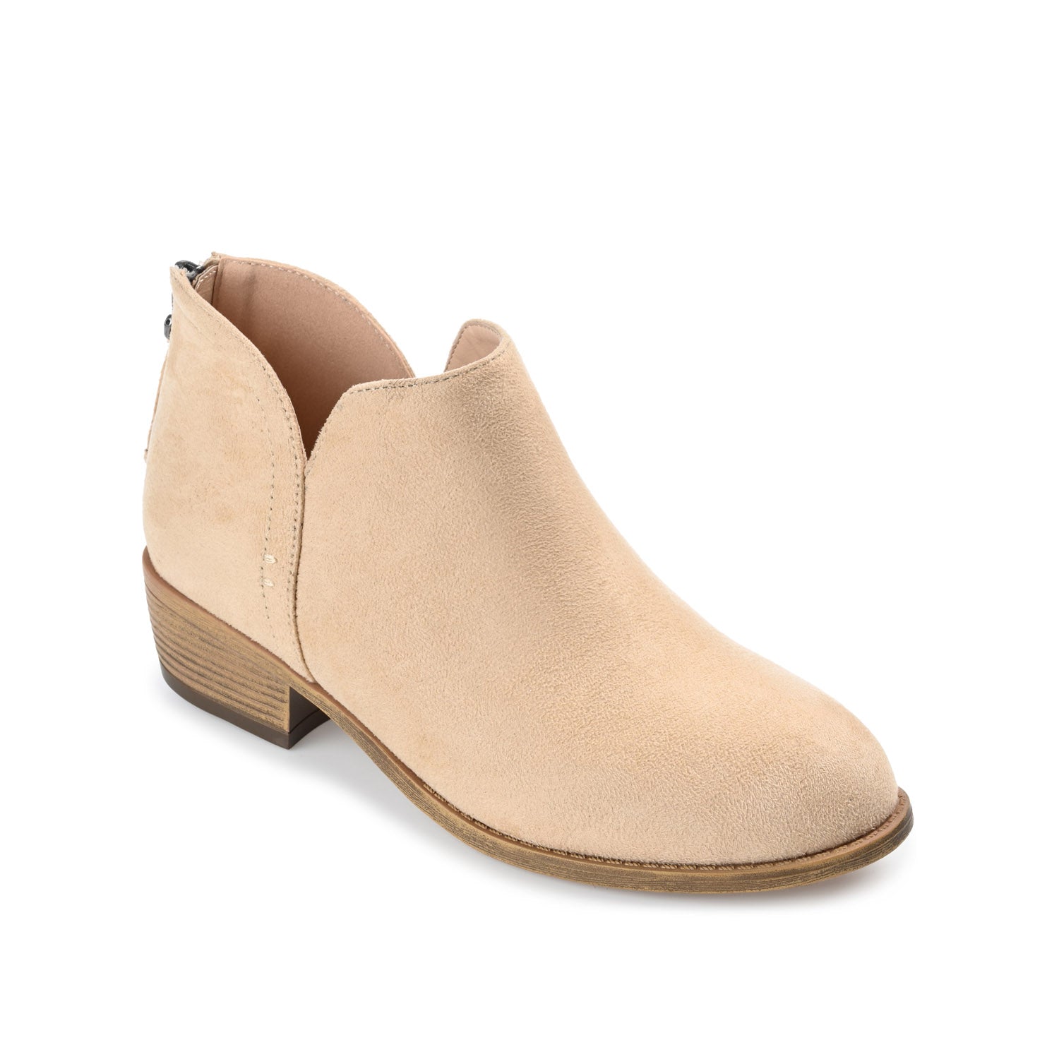 LIVVY ZIP-UP BOOTIES IN FAUX SUEDE - Tan