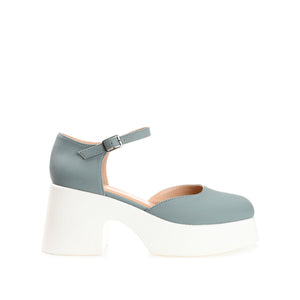 LIZAA PLATFORM D'ORSAY IN VEGAN LEATHER - Blue
