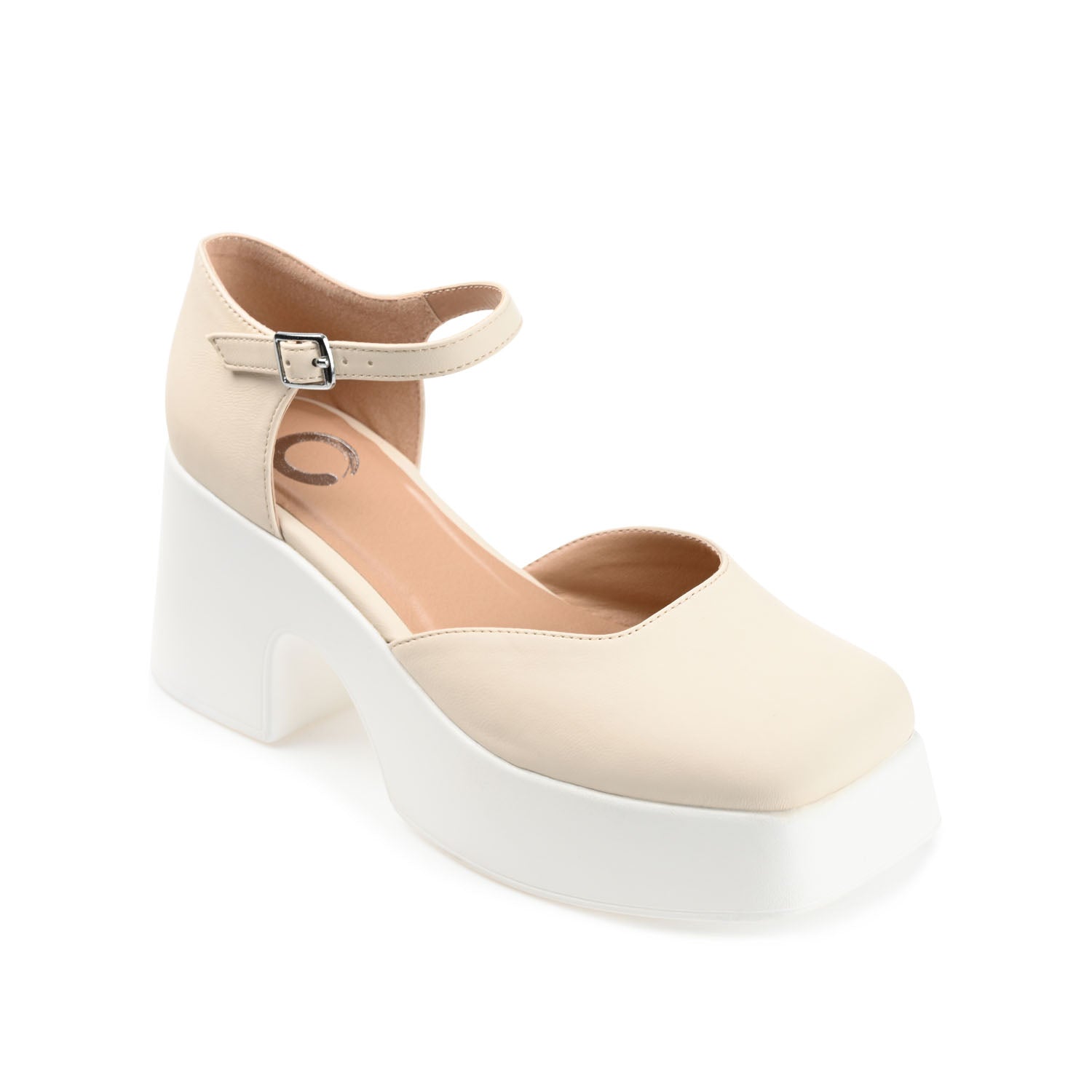 LIZAA PLATFORM D'ORSAY IN VEGAN LEATHER - Bone