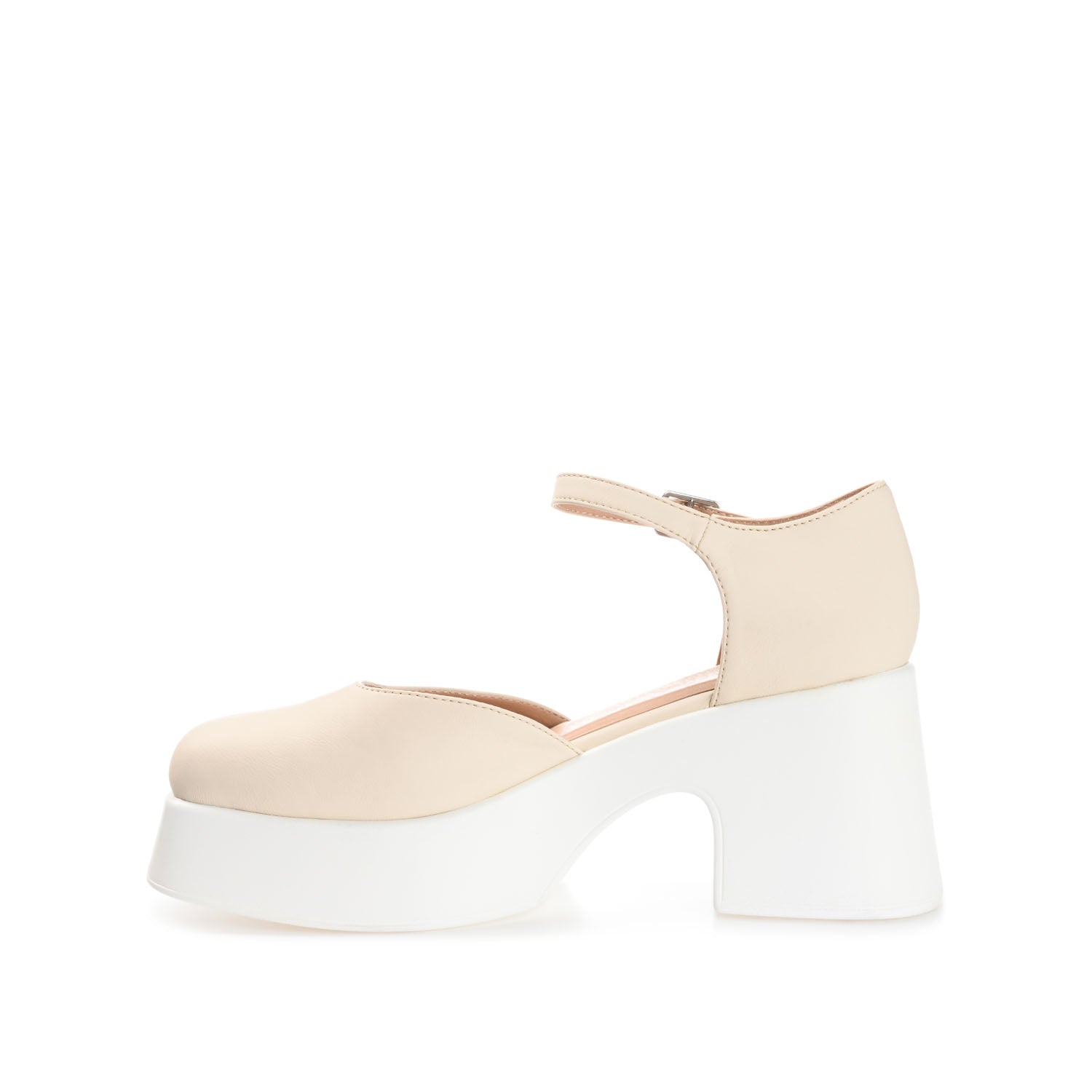 LIZAA PLATFORM D'ORSAY IN VEGAN LEATHER - Bone