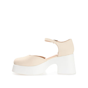 LIZAA PLATFORM D'ORSAY IN VEGAN LEATHER - Bone