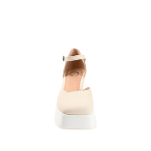 LIZAA PLATFORM D'ORSAY IN VEGAN LEATHER - Bone