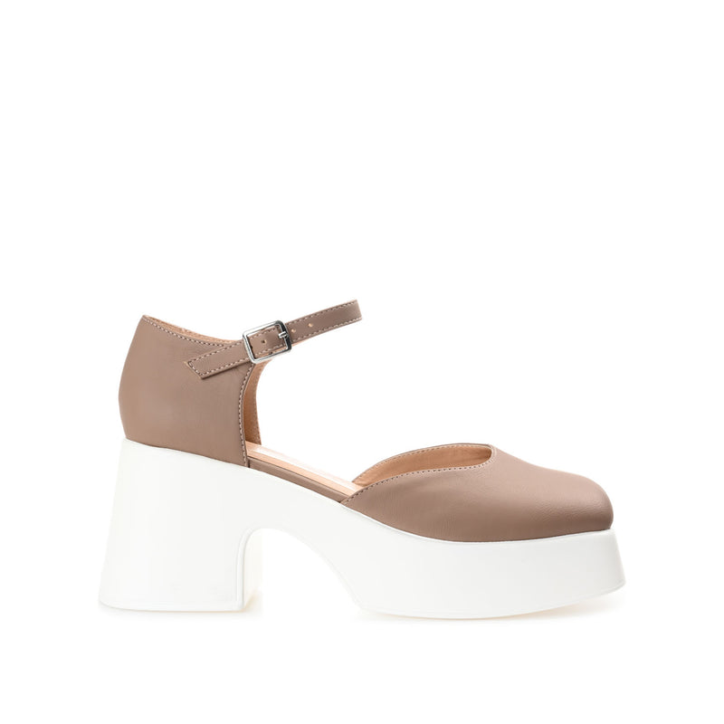 LIZAA PLATFORM D'ORSAY IN FAUX LEATHER