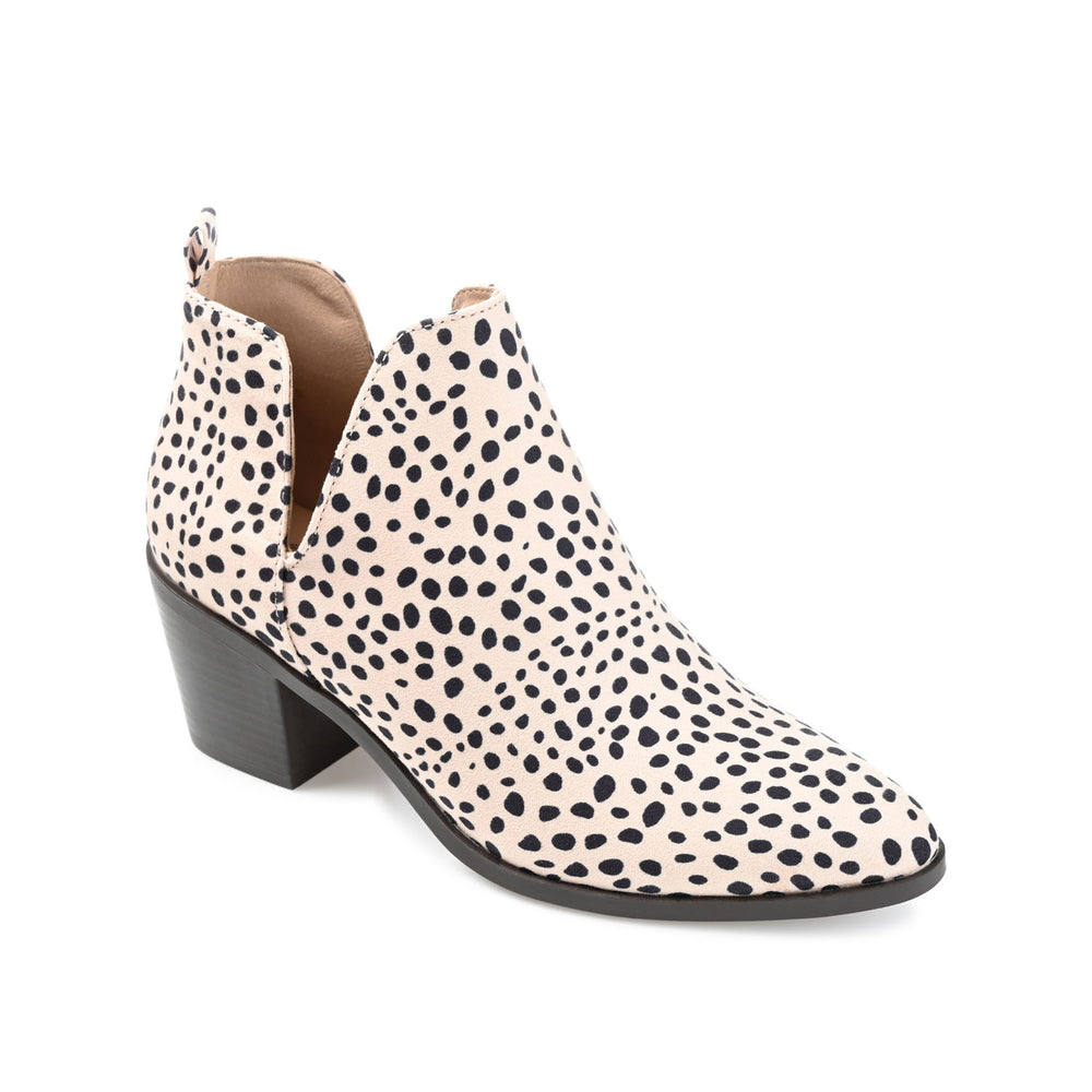 LOLA BLOCK HEELED BOOTIES IN FAUX LEATHER