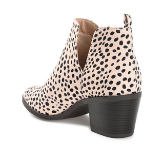 LOLA BLOCK HEELED BOOTIES IN FAUX LEATHER