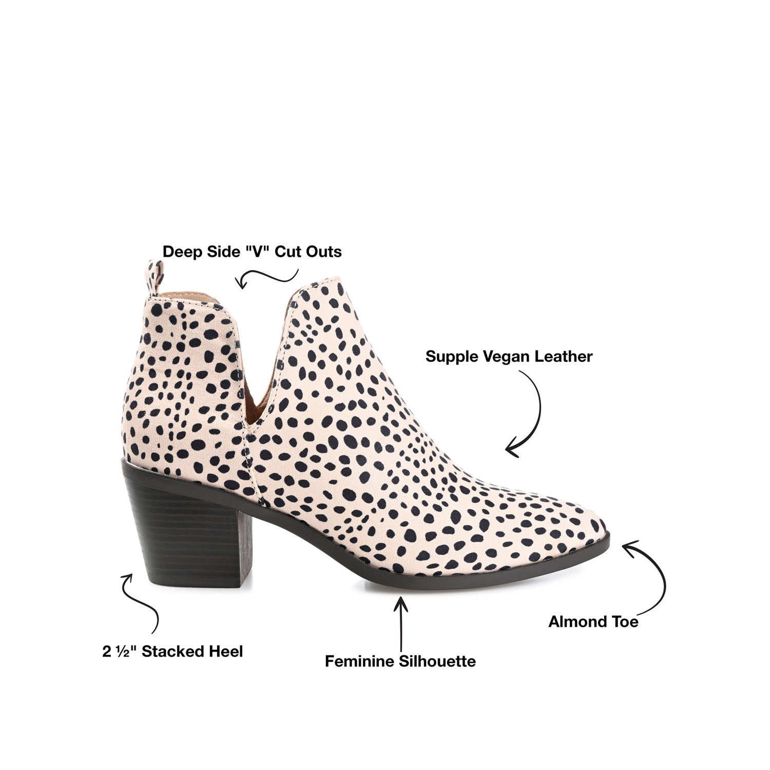 LOLA BLOCK HEELED BOOTIES IN WIDE - Animal