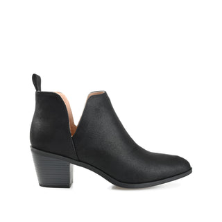 LOLA BLOCK HEELED BOOTIES IN FAUX LEATHER