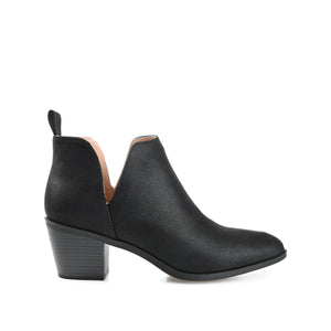 LOLA BLOCK HEELED BOOTIES IN VEGAN LEATHER - Black