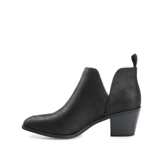 LOLA BLOCK HEELED BOOTIES IN FAUX LEATHER