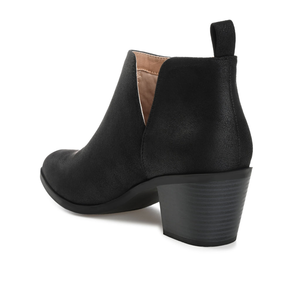 LOLA BLOCK HEELED BOOTIES IN FAUX LEATHER