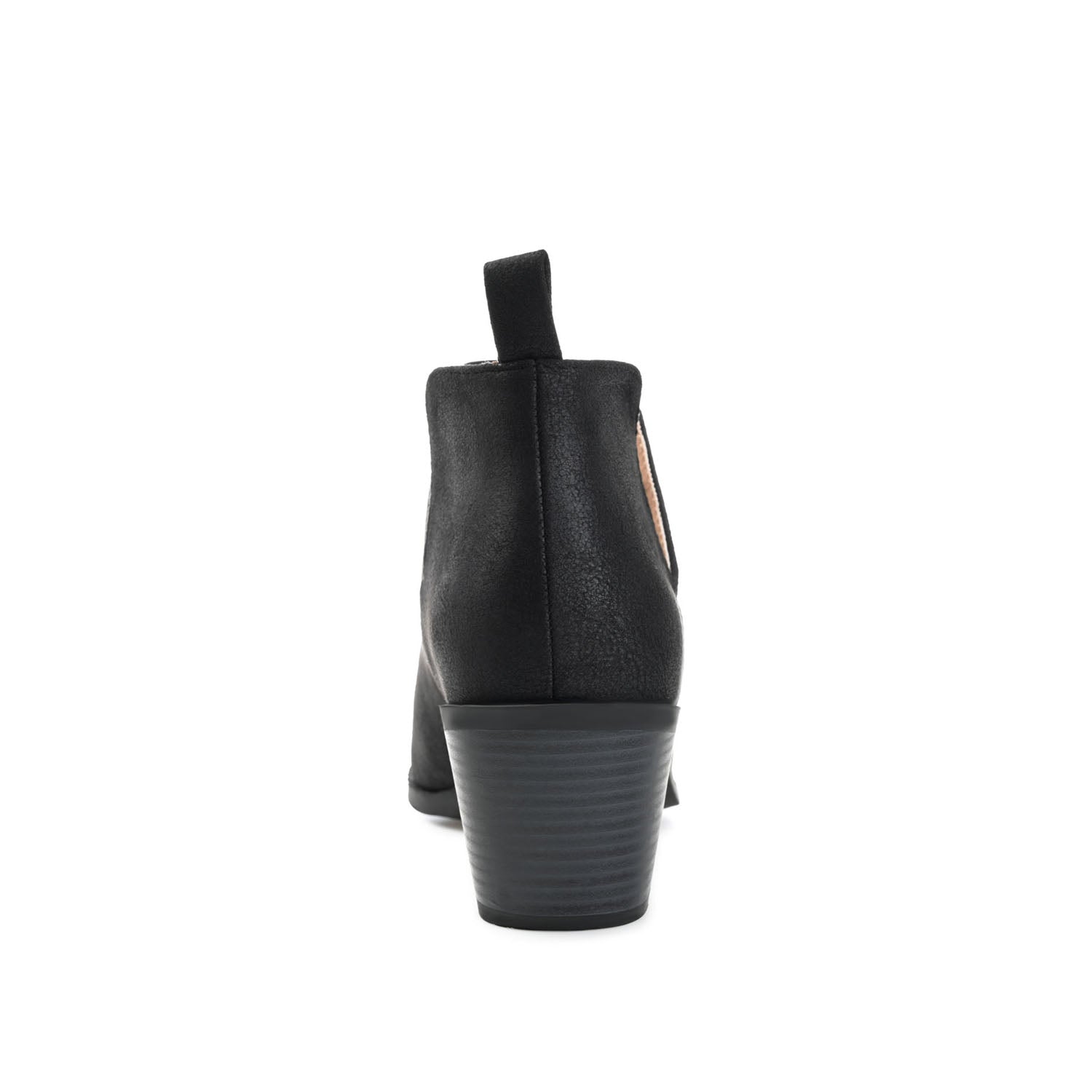 LOLA BLOCK HEELED BOOTIES IN VEGAN LEATHER - Black