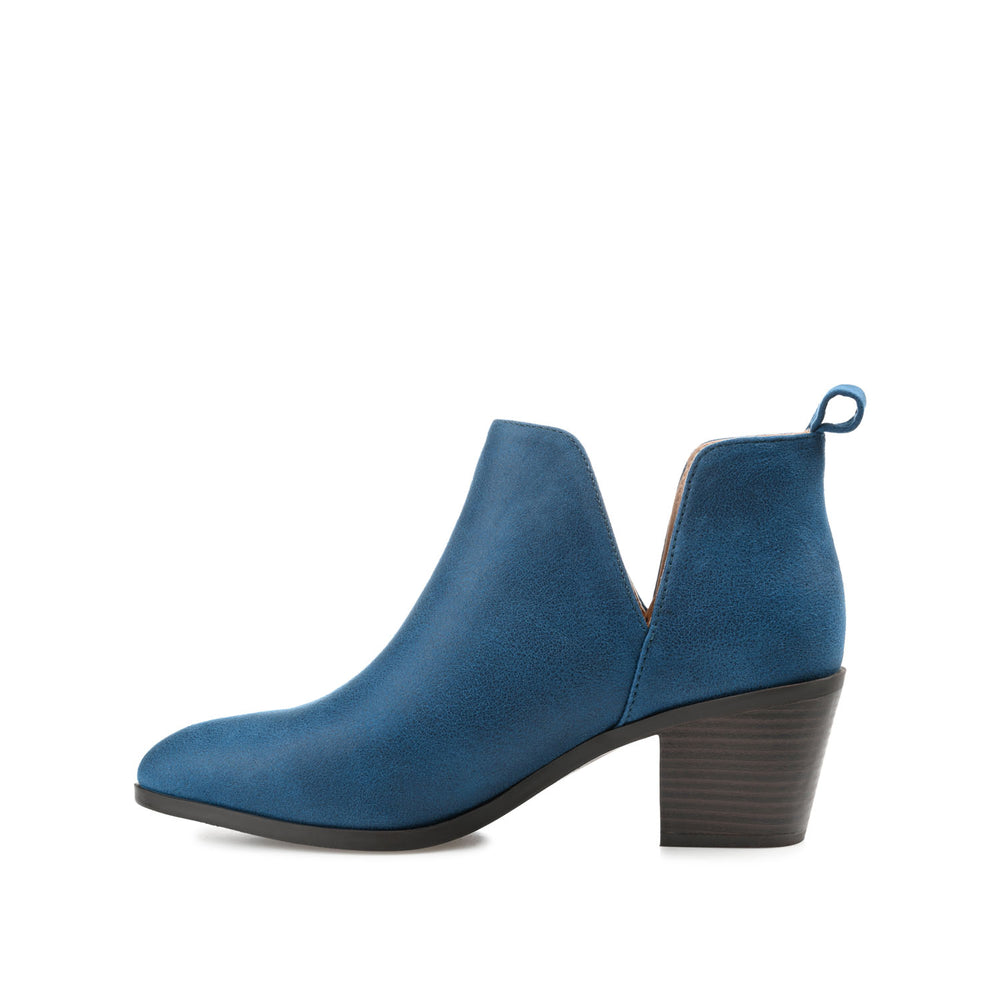 LOLA BLOCK HEELED BOOTIES IN FAUX LEATHER