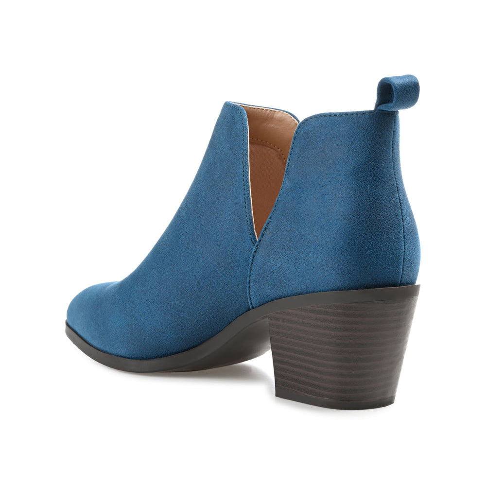 LOLA BLOCK HEELED BOOTIES IN FAUX LEATHER