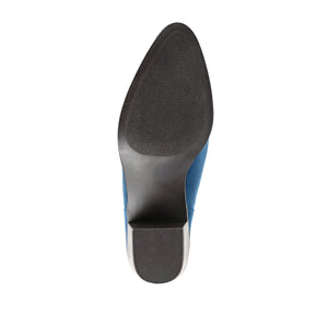 LOLA BLOCK HEELED BOOTIES IN VEGAN LEATHER - Blue