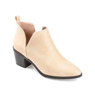 LOLA BLOCK HEELED BOOTIES IN FAUX LEATHER