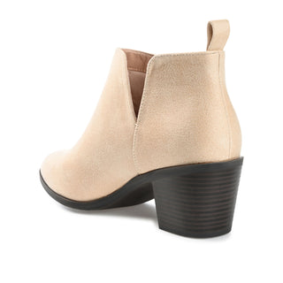 LOLA BLOCK HEELED BOOTIES IN FAUX LEATHER