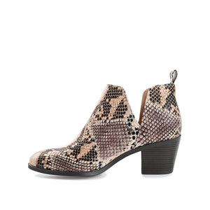 LOLA BLOCK HEELED BOOTIES IN VEGAN LEATHER - Snake