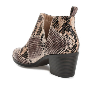 LOLA BLOCK HEELED BOOTIES IN VEGAN LEATHER - Snake
