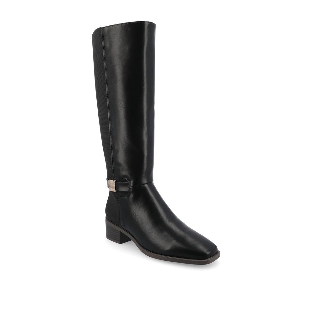 LONDYN KNEE HIGH BOOTS IN FAUX LEATHER