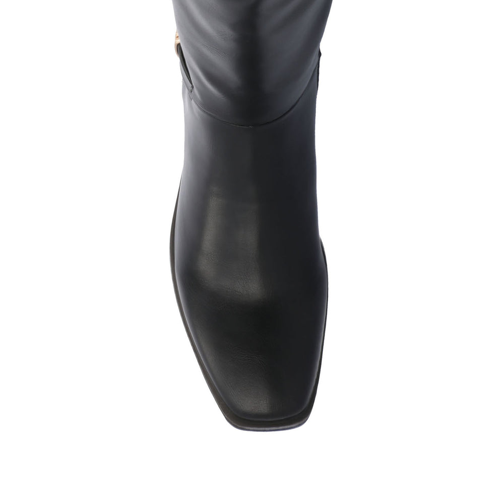 LONDYN KNEE HIGH BOOTS IN FAUX LEATHER