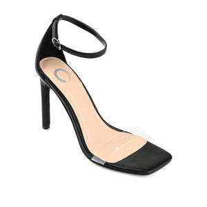 LORELEI STRAPPY HEELS IN VEGAN LEATHER - Black