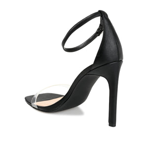 LORELEI STRAPPY HEELS IN VEGAN LEATHER - Black