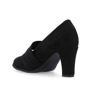 LOREN MARY JANE PUMP HEELS IN FAUX SUEDE - Black