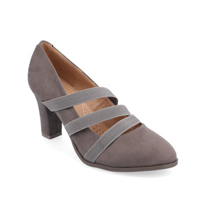 LOREN MARY JANE PUMP HEELS IN FAUX SUEDE - Grey