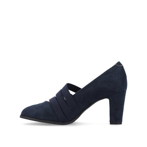 LOREN MARY JANE PUMP HEELS IN FAUX SUEDE - Navy Nubuck