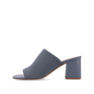 LORENNA MULE BLOCK HEELS IN KNIT FABRIC