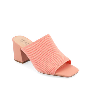 LORENNA MULE BLOCK HEELS IN KNIT FABRIC