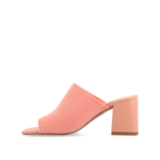 LORENNA MULE BLOCK HEELS IN KNIT FABRIC