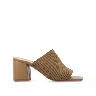 LORENNA MULE BLOCK HEELS IN KNIT FABRIC