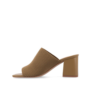 LORENNA MULE BLOCK HEELS IN KNIT FABRIC