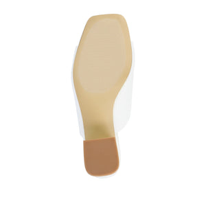 LORENNA MULE BLOCK HEELS IN WIDE - White