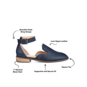 LORETA LOAFER FLATS IN WIDE - Navy Nubuck