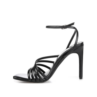 LOUELLA STILETTO SANDALS IN FAUX LEATHER