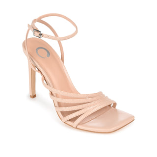 LOUELLA STILETTO SANDALS IN FAUX LEATHER