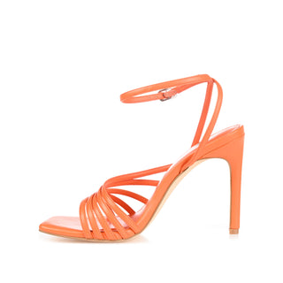 LOUELLA STILETTO SANDALS IN FAUX LEATHER