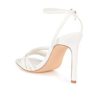 LOUELLA STILETTO SANDALS IN FAUX LEATHER