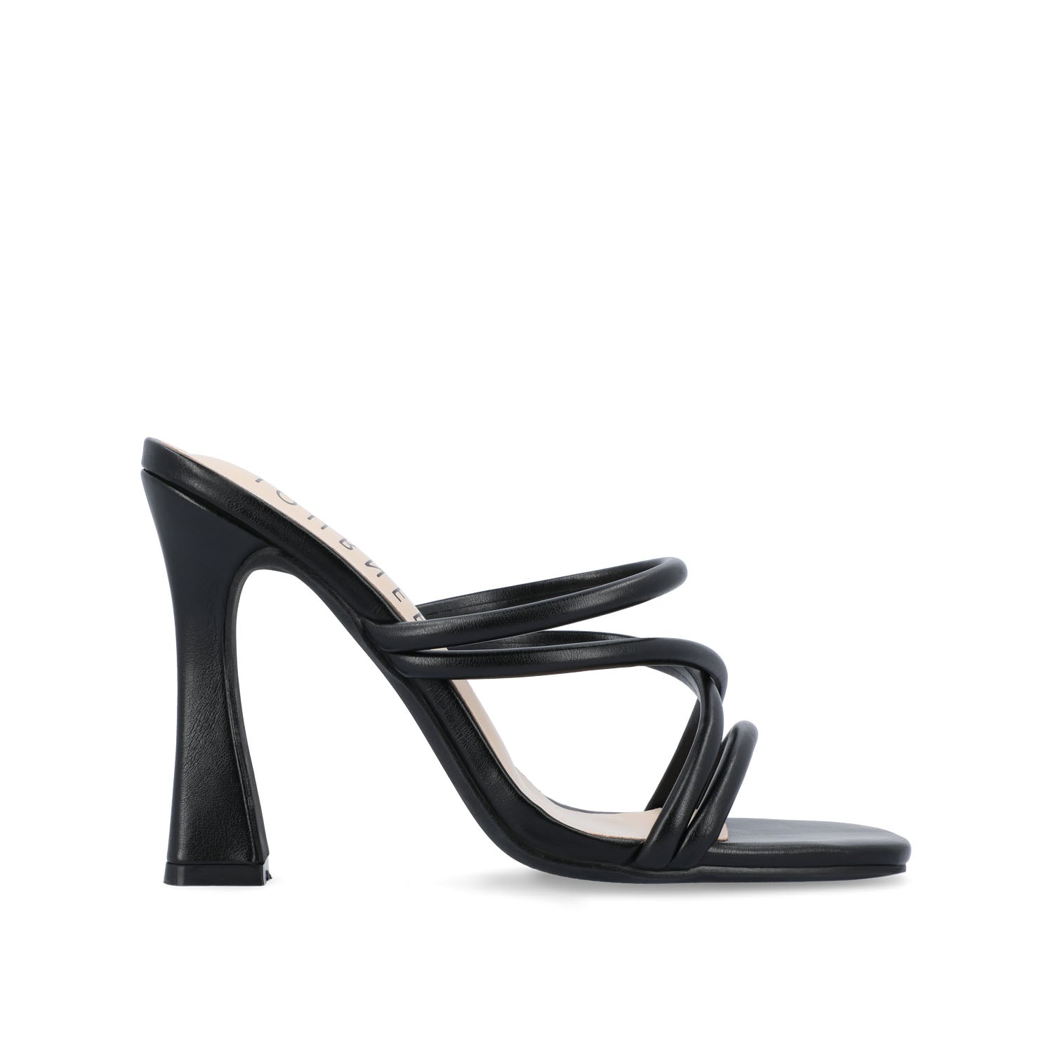 LOUISSE MULTI STRAP HEELS IN FAUX LEATHER